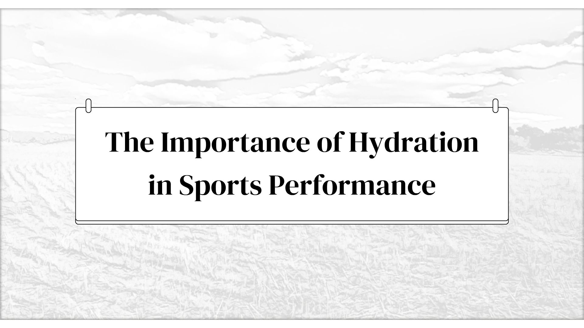 The importance of hydration in sports performance animated video by