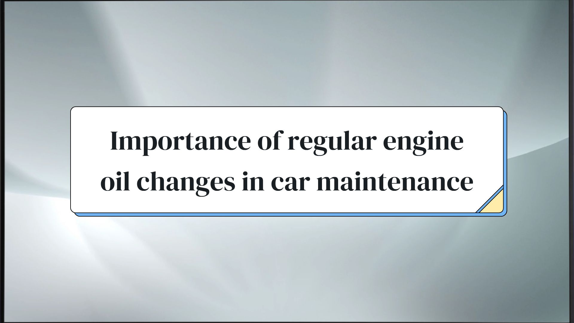 Importance of regular engine oil changes in car maintenance Animated