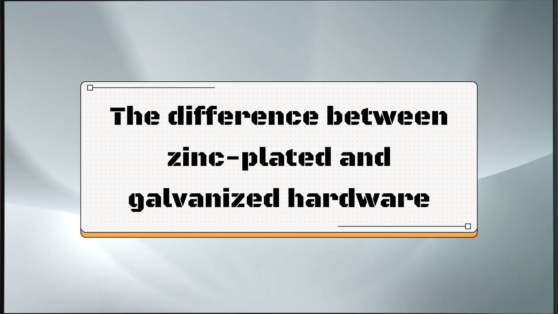 The difference between zincplated and galvanized hardware Animated