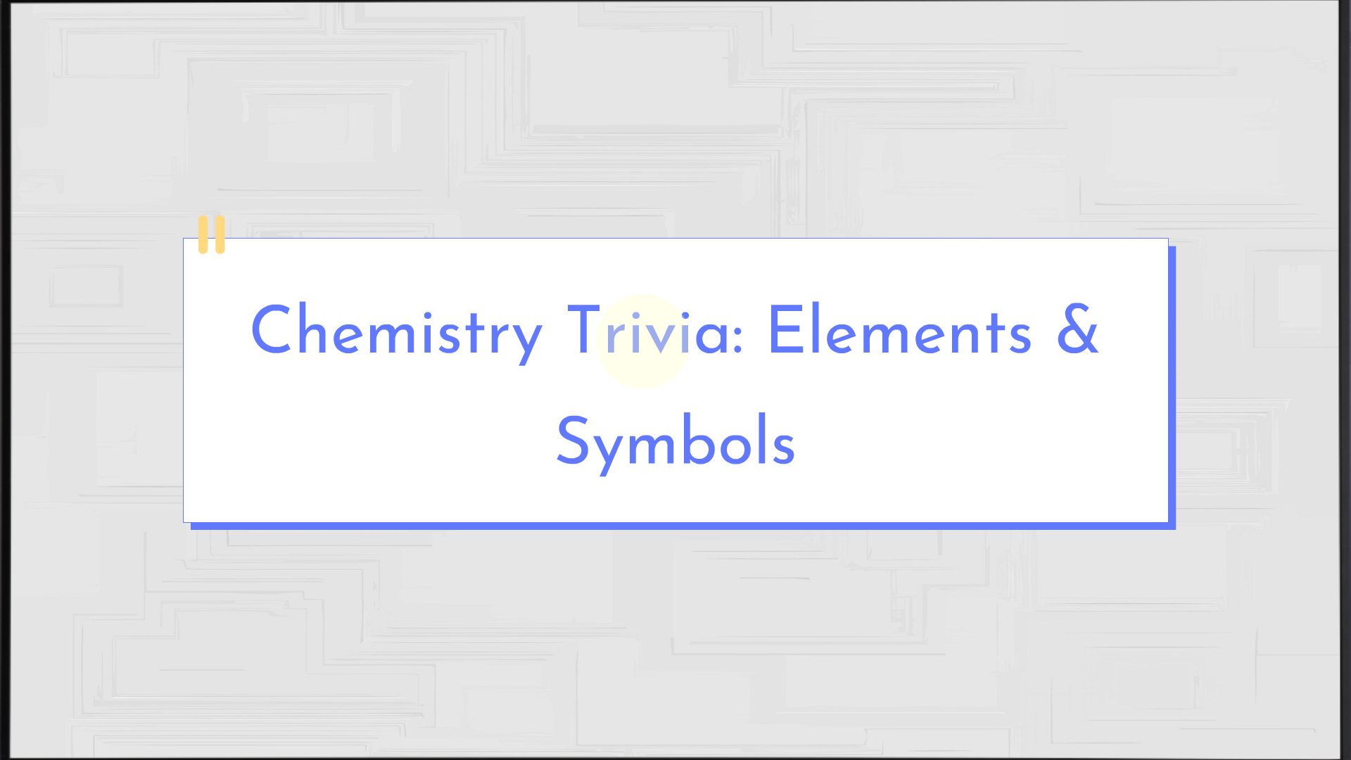 Chemistry Trivia: Elements & Symbols. - Animated Video By Animated_Guru ...