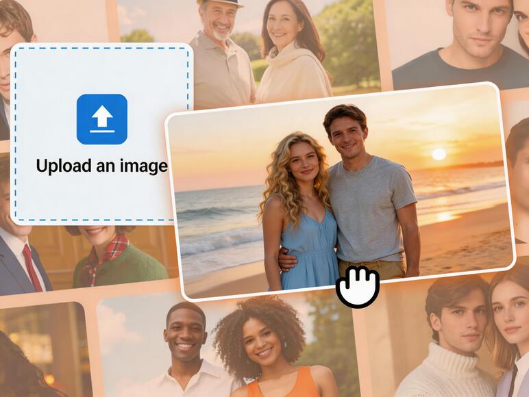 upload clear photos to create french kissing scenes online