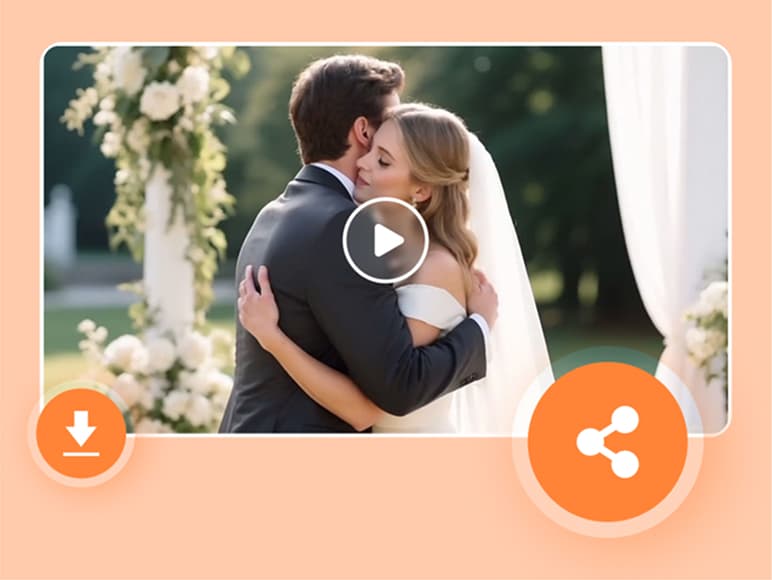 आसानी से अपना AI हग वीडियो डाउनलोड करें और साझा करें