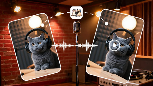 efektivně proměňte fotografie zvířat na podcastová videa s umělou inteligencí