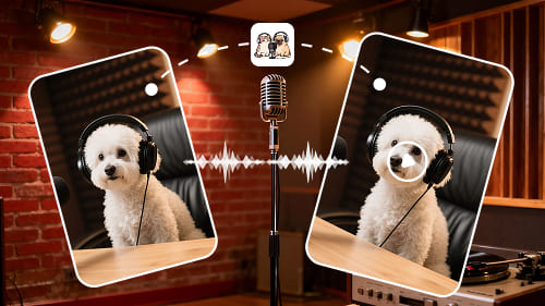 vytvářejte bezplatná videa s podcasty o psech s umělou inteligencí z fotografií