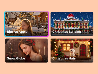 select a Christmas template for animated Christmas video creation