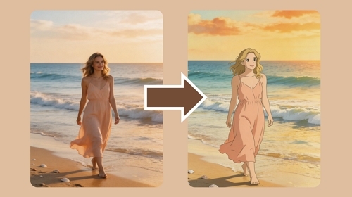 convert real-world photo to Ghibli-style animated art