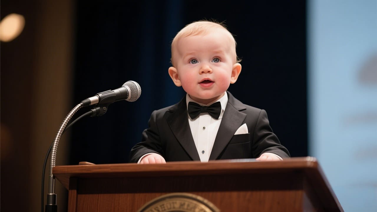 Buat video podcast bayi berbicara berbasis AI secara online.