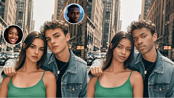 create captivating multiple face swap videos with AI