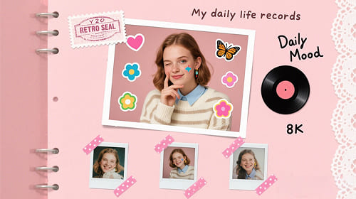 turn your photo into a charming vintage scrapbook layout