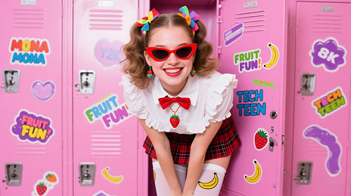 transform your image into a flashy Y2K cyber collage