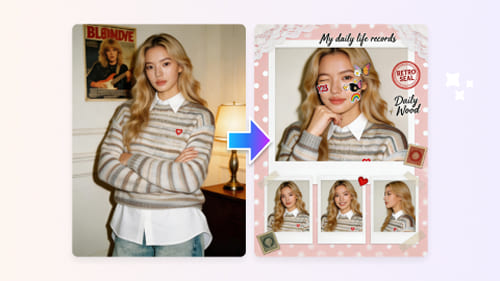 transform your photo into a vintage scrapbook style