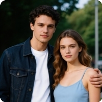 upload a clear photo with a man and a woman