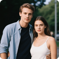 Upload een duidelijke foto van een man en een vrouw.