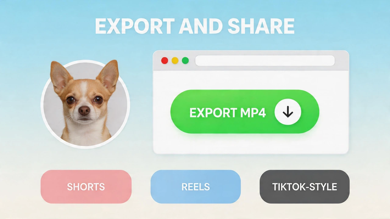 Download and share a talking Chihuahua video as MP4 for social media