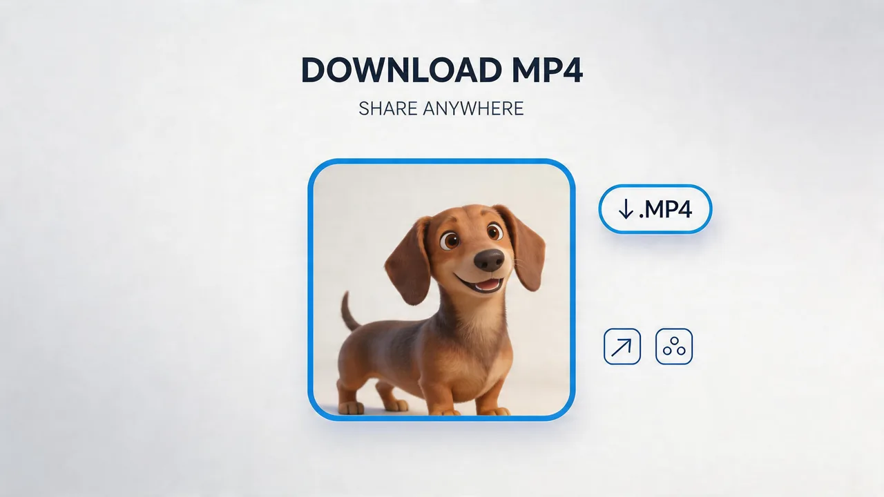 Send the talking Dachshund MP4 to social feeds