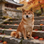 Talking Shiba Inu foxlike face looking at the camera for lip-sync input
