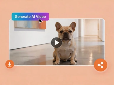 Generate a French Bulldog talking video and download or share it