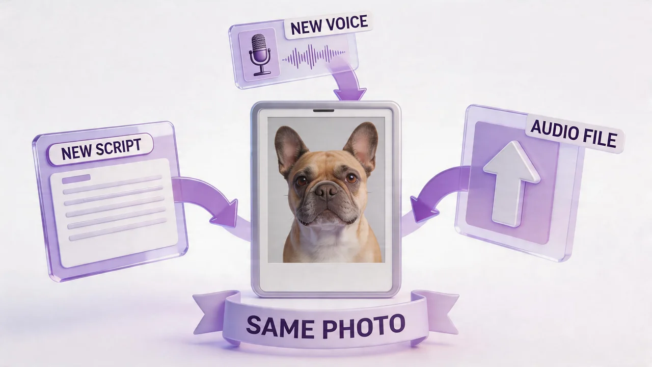 Create French Bulldog videos with script, voice, and upload inputs