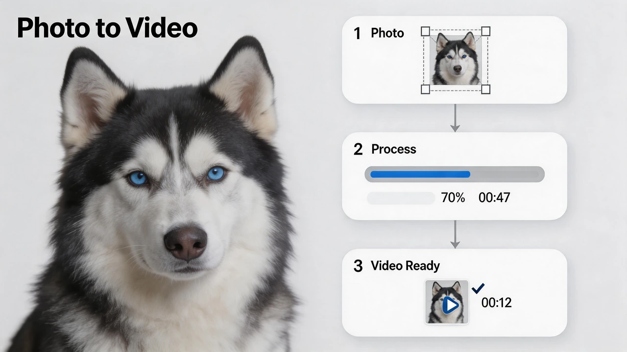 Turn one husky still into a full talking short