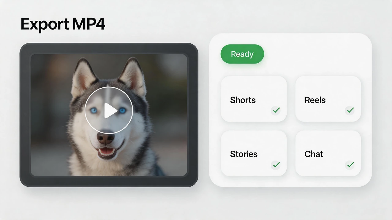 Export a husky talk MP4 to your next post or message