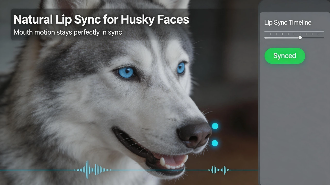 Match a husky muzzle to your audio with lip sync