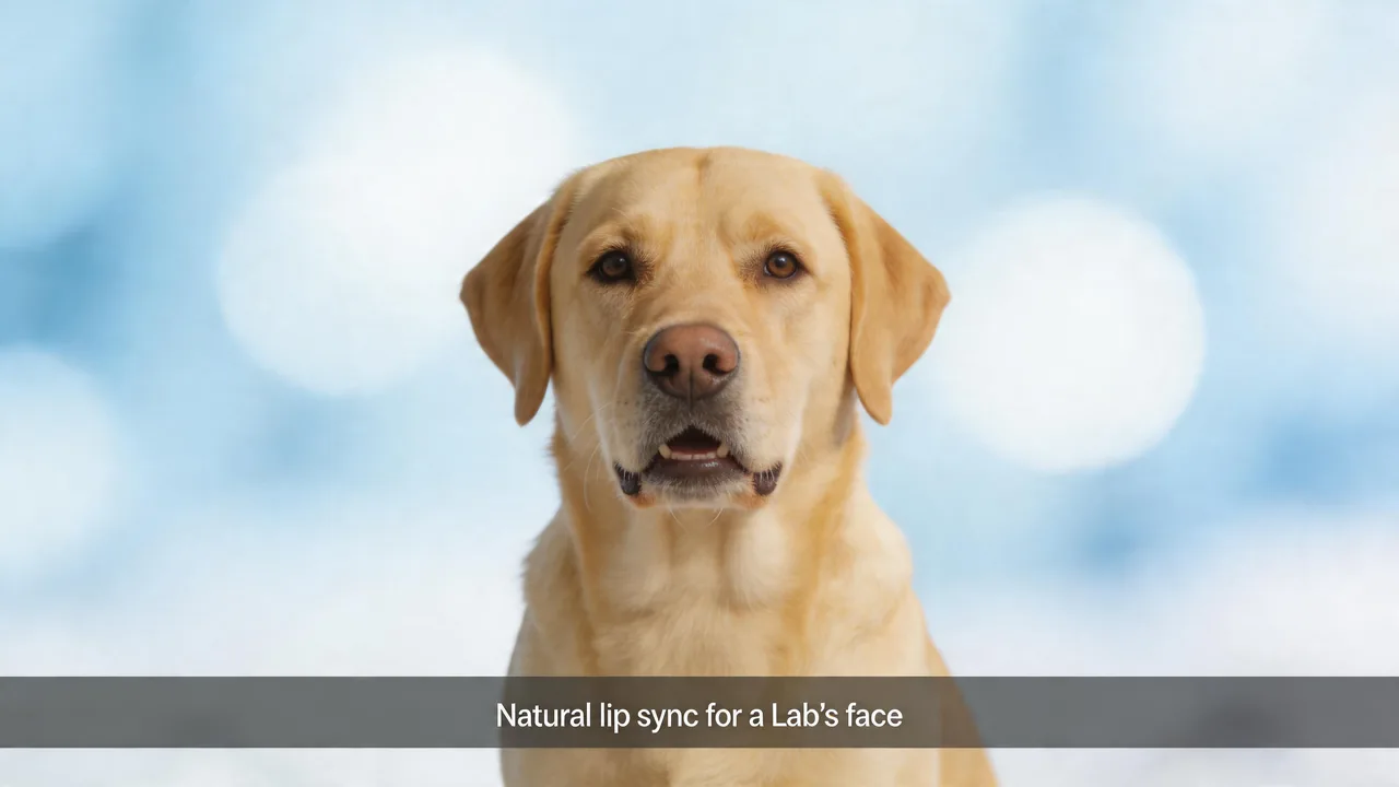 Sync a Labrador Retriever photo mouth to your audio with natural lip movement