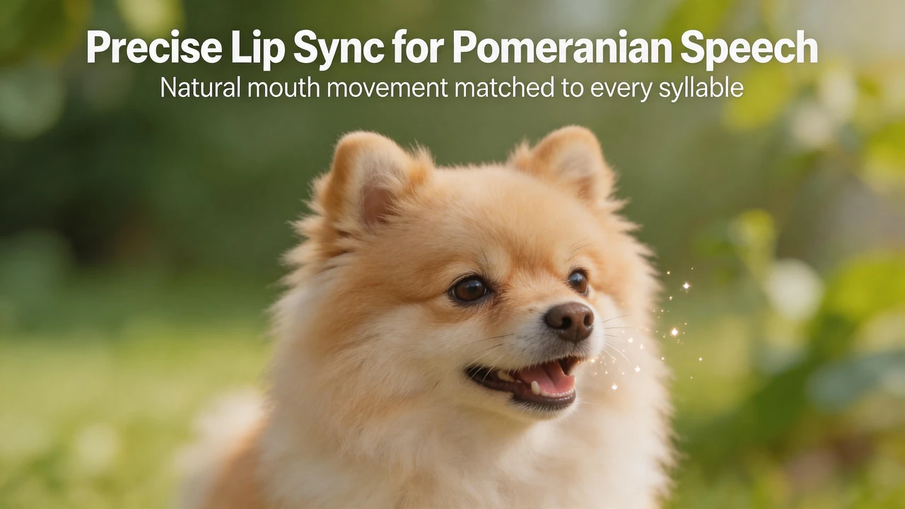 Match Pomeranian lip movement to each spoken syllable