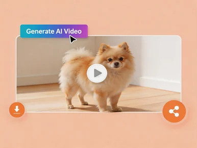 Easily share your AI-generated talking Pomeranian video